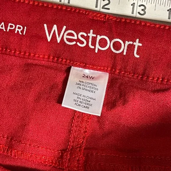 Westport Signature Fit Capri Pants - Bold Red (Size 24W) - Picture 9 of 11